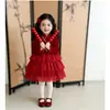 Nuevo Vestido Estilo Chino para Niñas, Vestido de Princesa con Lentejuelas de Manga Larga para Otoño e Invierno, Vestido de Primer Cumpleaños y Año Nuevo para Niños
