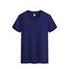 Verão manga curta pescoço redondo algodão mercerizado macio liso cor sólida em estoque T-shirt amônia líquida mercerizado algodão pescoço redondo