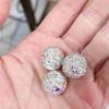 Bola de diamante incrustada con cuentas de cristal de pedrería, cuentas con agujero, cuentas espaciadoras, hechas a mano, material para colgante de pulsera de mano, accesorios de joyería DIY al por mayor