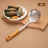 Aço inoxidável espátula 201 utensílios de cozinha terno doméstico cabo de madeira espátula colander cozinha cozinha espátula terno panela quente colher
