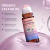 Óleo de Rícino Dourado Orgânico com Rolo de Pedra Quartzo Rosa para Crescimento Capilar