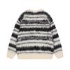 North Boundary Marca de Moda Americana para Hombre 2025 Otoño/Invierno Nuevo Suéter Rayado de Bloques de Color Punto de Cuello Redondo Jersey Superior