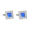 Gemelos Cuadrados con Incrustaciones de Piedras Preciosas Multicolores, Tachuelas para Manga de Camisa de Metal de Aleación Pintado, Best-Sellers Transfronterizos Europeos y Americanos