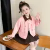 Jaqueta Color Block para Meninas, Novo Estilo Primavera e Outono 2026, Jaqueta Estilosa para Bebê Menina, Roupa de Outono, Top Infantil Super Fofo