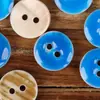 Botões Naturais Coloridos de Concha Pontos Vermelhos Verdes Amarelos Óleo Dois Furos Casuais Roupas Infantis Botões de Camisa