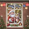 Bestseller transfronterizo Cortinas navideñas para ventanas, cinta para ventanas, tela de fondo, tela colgante, tela de fondo para decoración de fiestas, accesorios de fotografía