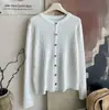 Cárdigan de Punto Bordado con Hilo Retorcido Suave y Ceroso para Mujer 2024 Otoño e Invierno Nuevo Casual Combinable con Todo