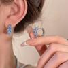 Pendientes de Aro con Forma de Lazo Microincrustados de Circonita de Venta Caliente Coreanos 2026 para Mujer, Aguja de Plata S925, Pendientes de Perla de Botón de Gama Alta de Nicho