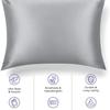 Funda de almohada individual de seda artificial de color sólido satinado Funda de almohada de seda de hielo cremallera paquete individual