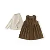 Vestido Chaleco MDD de Pana Directo de Fábrica para Niños 2026, Camiseta Básica Estilo Coreano para Niñas, Vestido de Otoño Estilo Bosque
