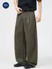 Calça Casual Muqiu Masculina Estilo Old Money Relaxado, Calça Larga Reta Vintage para o Dia a Dia