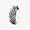 Anel Moire Tribal Retrô Masculino Simples Estilo Frio Totem Anel Aberto Moda Moda Imitação Prata Tailandesa Anel de Dedo