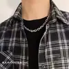 Pulseira Simples Hip-Hop Lisa Estilo Hong Kong Cubana Aço Titânio Fecho T Unissex Estilo Punk Corrente Grossa Joia de Casal