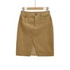 25 Nova Saia de Veludo Cotele de Comprimento Médio Slim Fit Estilo Verão Estilo Europeu e Americano Fenda Frontal Linha A