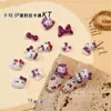 Acessórios de Arte para Unhas Cartoon Estampa de Leopardo Kt, Sucesso Popular Online, Cabeça de Gato Kt Fofa, Estampa de Leopardo Roxa, Decorações de Arte para Unhas Estrela de Cinco Pontas
