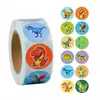 Lindas pegatinas de dibujos animados de dinosaurios, suministro transfronterizo, pegatinas de recompensa para jardín de infantes, pegatinas decorativas DIY para cuadernos, venta al por mayor
