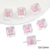 Cuentas redondas acrílicas rosas cortadas cuentas de cabeza de gato cuentas de corazón de azúcar accesorios para pulsera hecha a mano casera cadena de teléfono móvil