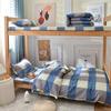 Set de Tres Piezas para Dormitorio de Estudiante Clase a Ropa de Cama Funda Nórdica de Algodón Puro Sábana Bajera Cubre Edredón Sábana Ajustable Ropa de Cama para Cama de Escuela para Personal