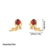 Pendientes de acero inoxidable de moda con temperamento retro vintage medieval joyería de lujo de nicho alta gama fábrica de joyas
