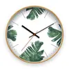 Reloj de Pared de Lujo Ligero con Marco de Madera Curvado Estilo Ins Comercio Exterior Reloj con Veta de Madera Reloj de Cuarzo Silencioso para Sala de Estar del Hogar Reloj Simple