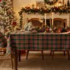 Toalha de mesa exclusiva transfronteiriça, toalha de mesa xadrez escocês de Natal, capa decorativa de guardanapo para feriados, toalha de mesa de centro, feito sob medida