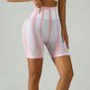 Shorts de Yoga Coloridos Aurora Transfronteiriços Femininos Levanta Bumbum Colmeia Bumbum Três Pontos Esportivos Ajustados Secagem Rápida Gradiente Calças de Treino Fitness