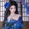 Accesorios para el Cabello de Mariposa con Plumas Azules, Pasadores Simulados, Tocados de Estilo Antiguo de la Dinastía Han, Sesiones de Fotos con Vestuario Antiguo, Accesorios de Estilismo de Estilo Antiguo