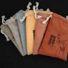 Fornecimento de fábrica bolsa de contas de disco bolsa Zen tamanho pequeno bolsa dupla de flanela e linho forrada com flanela branca bolsa com cordão 12*15