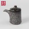 Meiguang Cerâmica Queimada Padrão de Círculo Redondo Garrafa de Condimento Restaurante Japonês Vintage Pote de Molho de Soja Garrafa de Vinagre Utensílios de Cozinha Domésticos