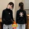 Camiseta de Manga Larga Otoño Invierno 2026 para Niñas, Camiseta Térmica de Forro Polar, Top Cálido Estilo Coreano con Volantes para Bebé, para Niños de Edad Media a Mayores