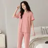 Pijama Nuevo de Verano para Mujer, Pantalones Cortos de Algodón Modal, Fresco, Holgado, Casual, Delgado, Se Puede Usar Afuera como Ropa de Casa
