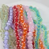 Cuentas de Ábaco de Vidrio de Colores Puntos de Arcoíris Hechas a Mano Accesorios de Cuentas Hechos a Mano para Hacer Joyería