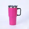 Copo térmico transfronteiriço de 20 oz com alça, grande capacidade, portátil, adequado para uso no carro, com interior de plástico e exterior de aço, personalizável