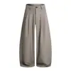 Pantalones Casuales Jiamu Estilo Old Money Americanos de Doble Pinza Holgados Sueltos Pierna Ancha Versátiles para el Trayecto Diario Unisex Pierna Recta