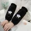 Mangas de Cachorro Lindas Otoño Invierno Cálidas Puño Elástico Resistentes a la Suciedad Mangas para Limpieza del Hogar Versátiles Mangas Protectoras Largas para Chaqueta de Plumas