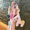 Serie Miu Transfronteriza Exquisito Lindo Dibujo Animado Cuero Dopamina Pony Cuerda Trenzada Llavero Colgante de Bolso Decoración