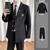 Chaqueta Uniforme de Traje DK Estilo Japonés para Hombres Jk Uniforme Escolar Traje Negro Estudiante Fresco Conjunto de Uniforme de Clase