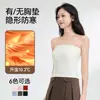 Sujetador strapless para mujer para otoño e invierno, forrado de polar, chaleco strapless, top grueso, vestido, capa interior cálida, capa base, banda para el pecho