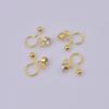 Clip para Oreja en Forma de U con Diamante Color Oro Verdadero 18K Chapado en Cobre con Anillo Accesorios de Joyería DIY Aretes para Agujeros de Oreja Invisibles e Indoloros