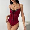 Traje de baño de encaje elegante, estilo Spice Girls, con lazo, estilo europeo y americano, 70208