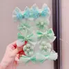 Grampo de Cabelo Flor Laço Fofo Estilo Coreano Acessório de Cabelo para Meninas Pequenas, Presilha para Franja, Grampo de Cabelo para Crianças, Não Danifica o Cabelo, Acessório de Cabelo para Meninas