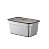 Caja para Conservar Fresco, Acero Inoxidable No Magnético, Grado Alimenticio, Específica para Refrigerador, Lonchera Sellada con Tapa, Lonchera, Caja para Congelador, Transfronterizo