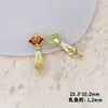 Estilo Chinês Antigo Vermelho Atrai Fortuna Ruyi Deus da Riqueza Liga de Metal Pingente Gota de Óleo Espaçador Duplo Pingente DIY Feito à Mão Joia