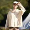 Roupas de Proteção Solar Estilo Tendência para Casais com Capuz, Roupas de Proteção Solar para Uso Externo de Corte Solto, Para Esportes e Uso Diário, Sensação de Gelo, Absorventes de Suor, Secagem Rápida, Respiráveis