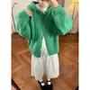 2026 Cardigan Jaqueta de Tricô com Capuz Cor Sólida Estilo Coreano Feminino Retrô Outono/Inverno Nova Chegada Ilumina a Pele Versátil Tricô Preguiçoso