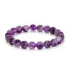 Tk Amazon Pulsera Transfronteriza Cristal Púrpura Cristal Piedra Natural Grava Juego de Dos Piezas Estilo Apilamiento Mariposa Pulsera