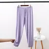 Pantalones de pierna modal sueltos talla grande gordita mm200 Jin pantalones casuales para mujer verano finos cintura alta pierna ancha bombachos anti-mosquitos