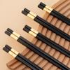 Hashis Pretos para Restaurantes de Hotel, Hashis de Liga para Uso Doméstico, Resistentes a Altas Temperaturas, Esterilizáveis, Qualidade Fashion, Atacado Preto Dourado Simples