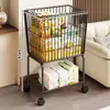 Estante de Almacenamiento Pequeño tipo Carrito para Uso Doméstico, Organizador de Bocadillos de Piso de Múltiples Niveles para Sala de Estar, Estante para Mochilas, Estante Móvil de Almacenamiento de Bocadillos