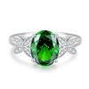 Anillo de Plata de Ley S925 de Fábrica Fuente Transfronteriza Nicho de Gama Alta Diamante de Alto Carbono Corte Flor de Hielo Esmeralda en Stock Venta al por Mayor